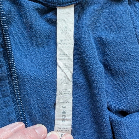 Lululemon Jacket Vintage Rare Track Blue Striped Collar Full Zip Women's size 10 - Picture 13 of 15